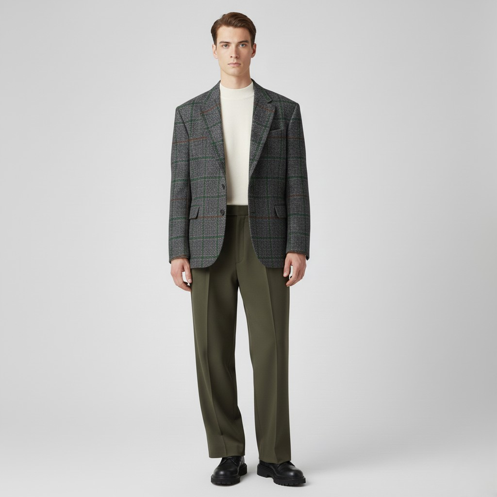 Wool-Blend Tailored Blazer