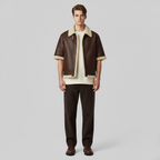 Shearling-Lined Short Sleeve Jacket