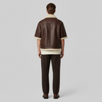 Shearling-Lined Short Sleeve Jacket