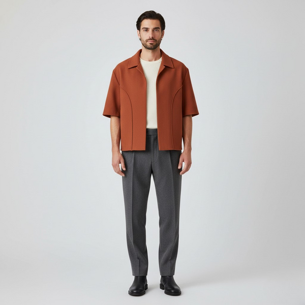 Sculpted Short-Sleeve Jacket