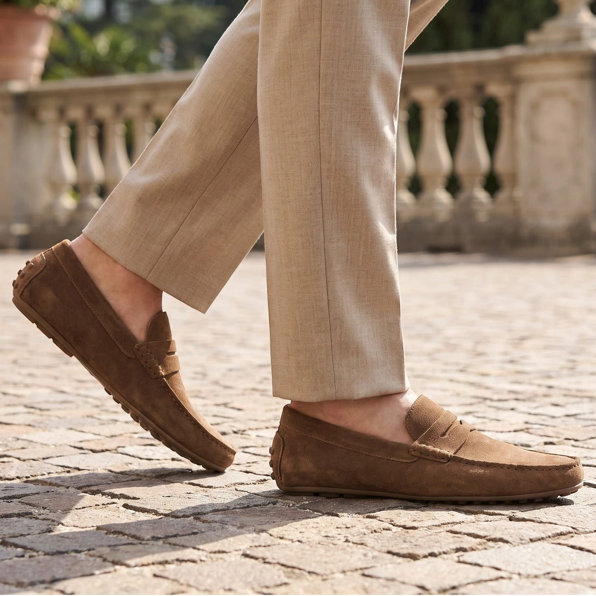 Men's Loafers with Penny Strap and Moc Toe