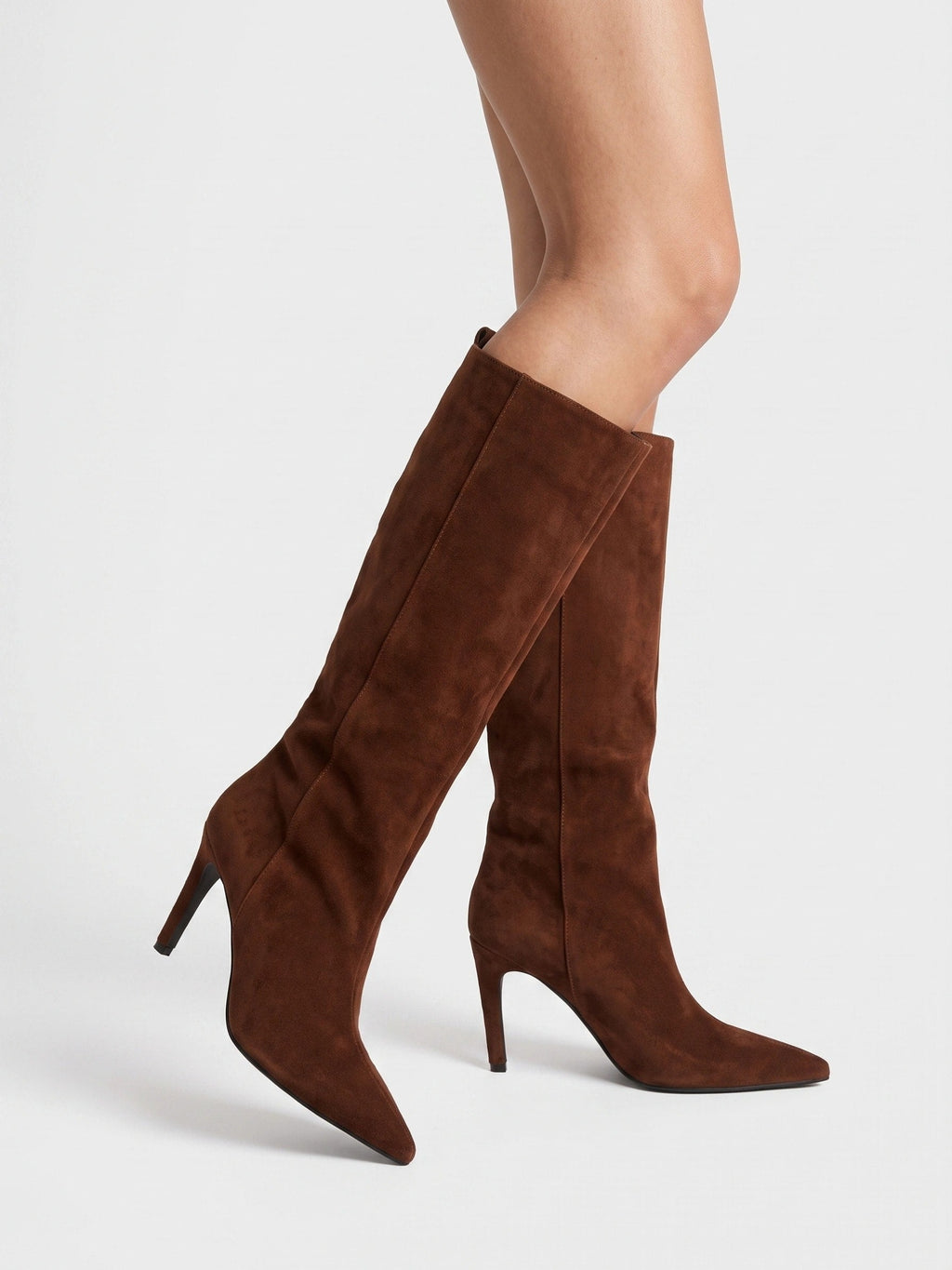 Women's Knee High Boots with Pointed Toe and Stiletto Heel