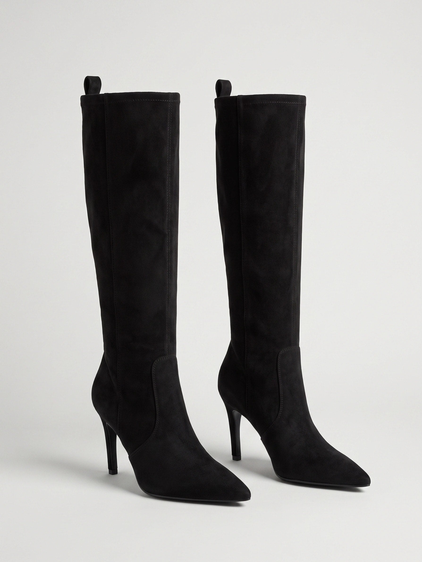 Women's Knee High Boots with Pointed Toe and Stiletto Heel