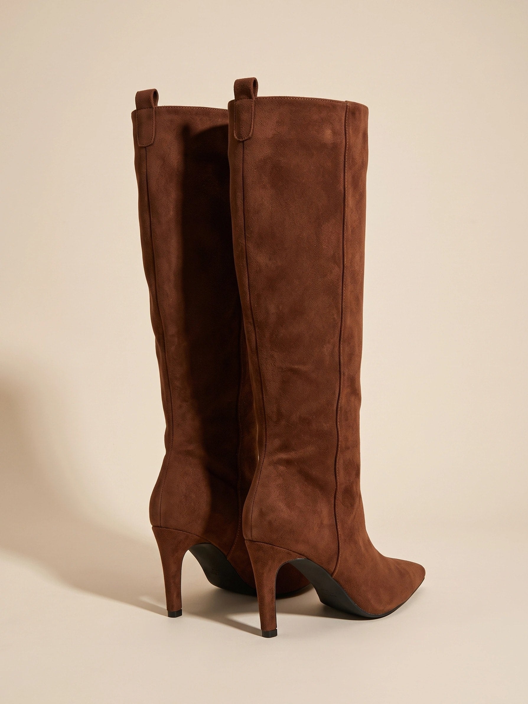 Women's Knee High Boots with Pointed Toe and Stiletto Heel