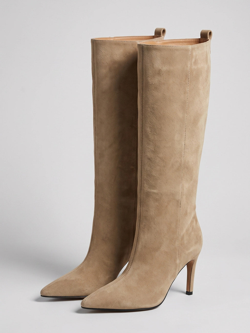 Women's Knee High Boots with Pointed Toe and Stiletto Heel