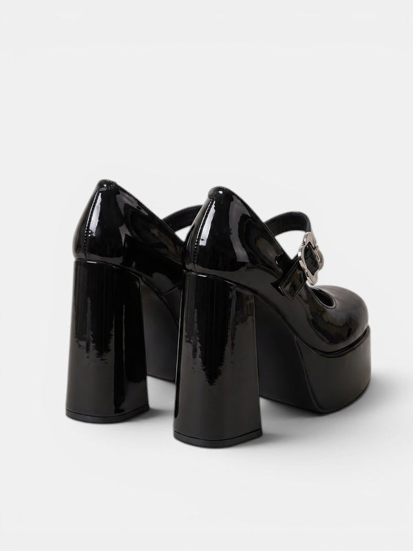 Women's Round Toe Platform Mary Jane Heels
