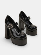 Women's Round Toe Platform Mary Jane Heels