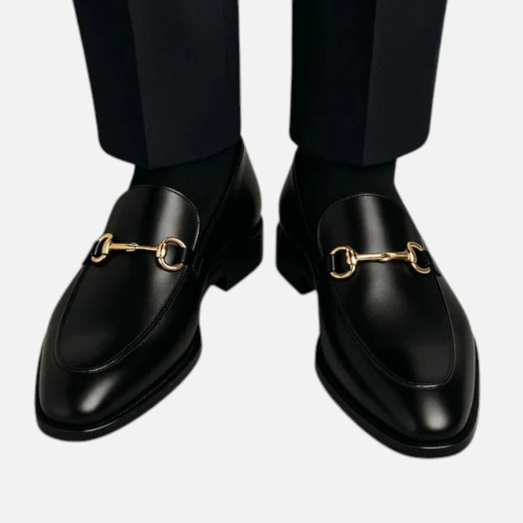 Savile Noir Men’s Faux Leather Loafers SnugBubs Australia