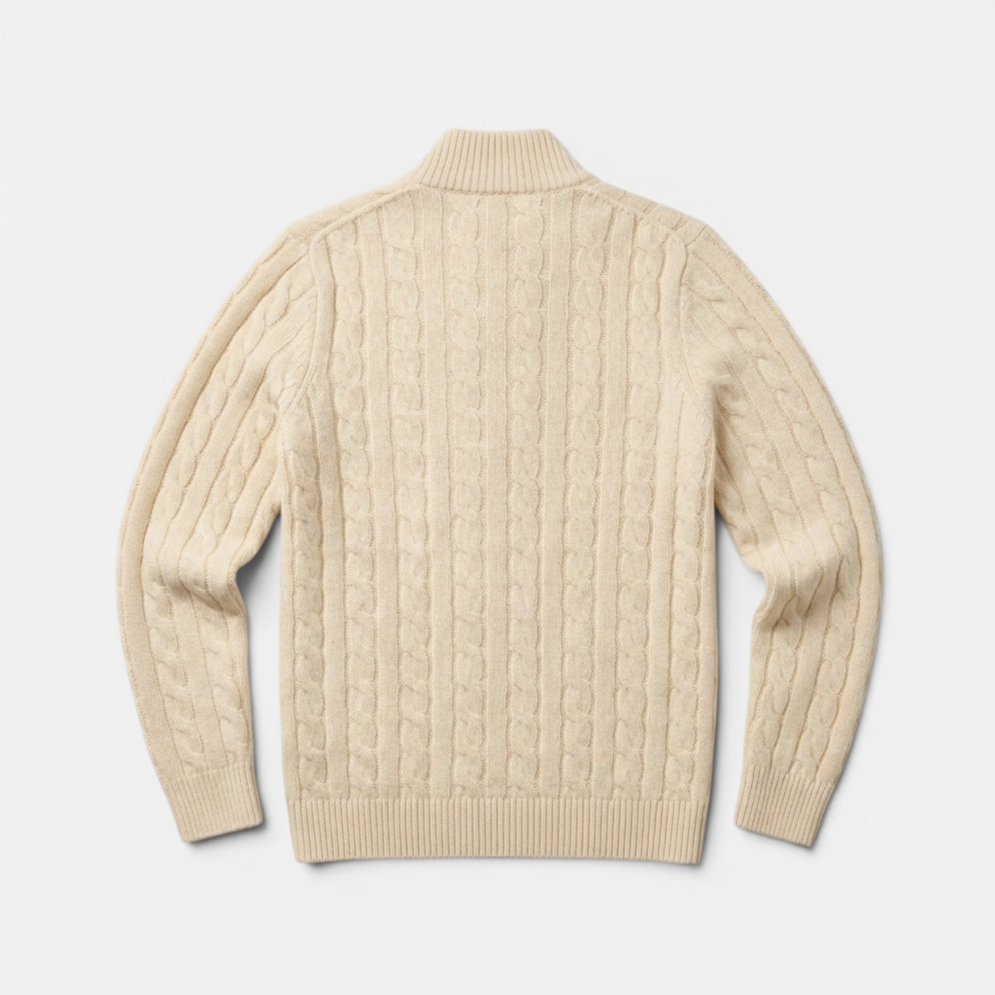 Men’s Cable Knit Quarter Zip Sweater Cotton Blend Pullover SnugBubs Australia