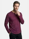 Men’s Cotton Henley Shirt Slim Fit Long Sleeve SnugBubs Australia