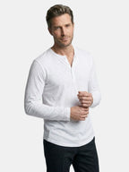 Men’s Cotton Henley Shirt Slim Fit Long Sleeve SnugBubs Australia