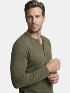 Men’s Cotton Henley Shirt Slim Fit Long Sleeve SnugBubs Australia