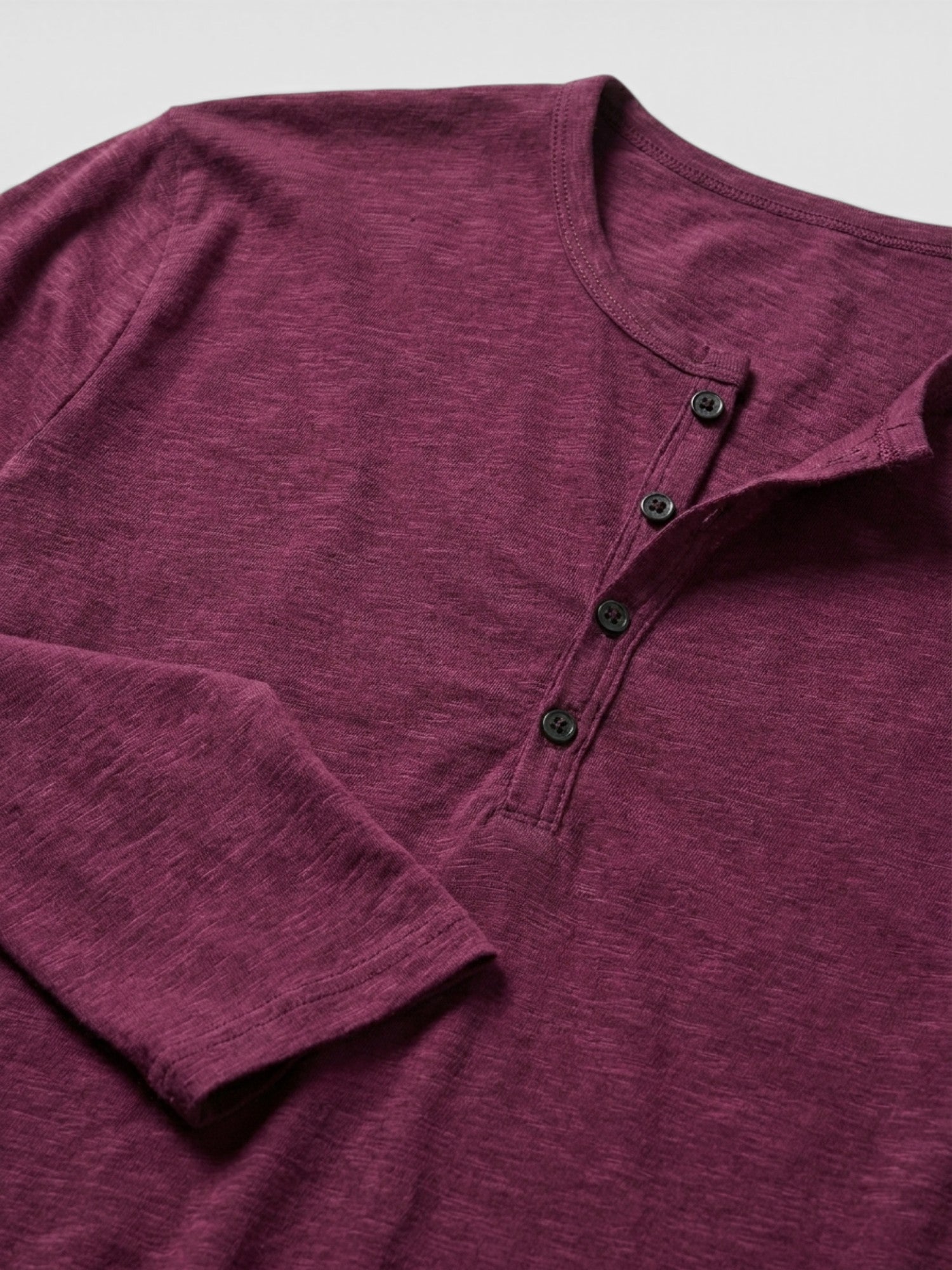 Men’s Cotton Henley Shirt Slim Fit Long Sleeve SnugBubs Australia