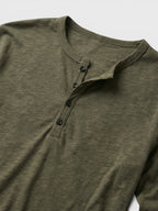 Men’s Cotton Henley Shirt Slim Fit Long Sleeve SnugBubs Australia