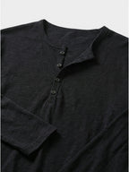 Men’s Cotton Henley Shirt Slim Fit Long Sleeve SnugBubs Australia