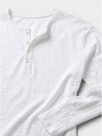 Men’s Cotton Henley Shirt Slim Fit Long Sleeve SnugBubs Australia