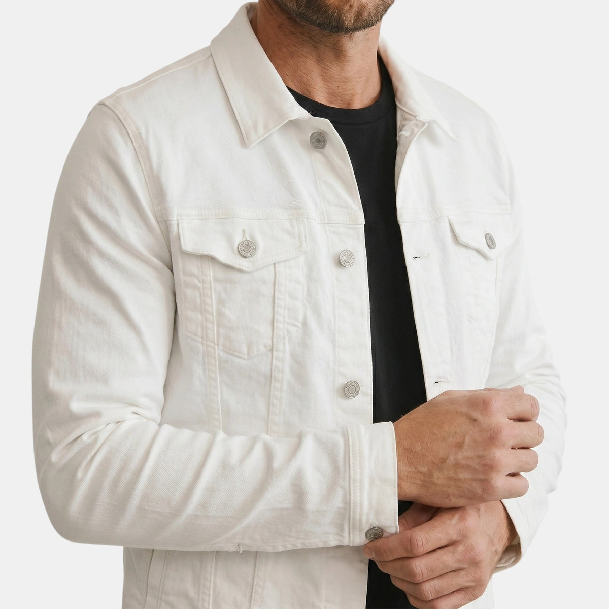 Men’s Denim Jacket Slim Fit Casual Cotton Trucker Jacket SnugBubs Australia