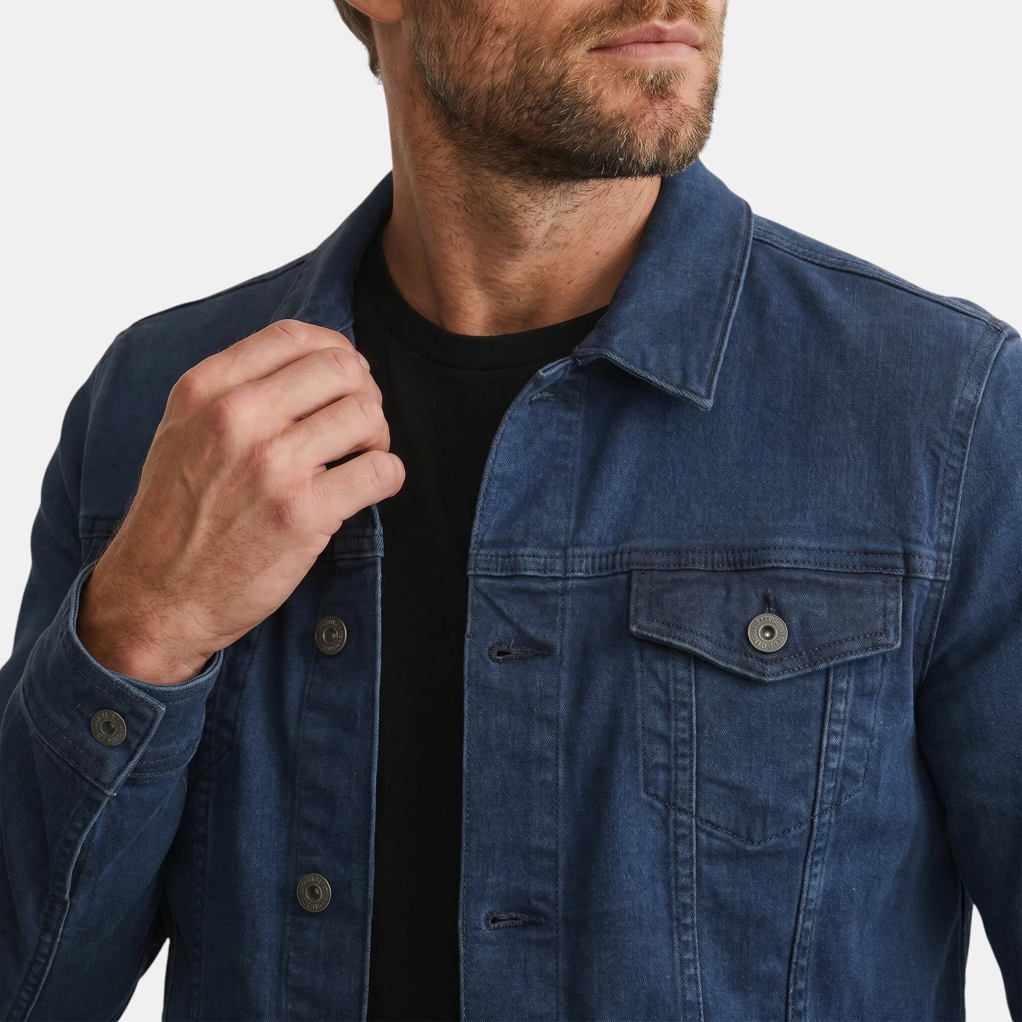 Men’s Denim Jacket Slim Fit Casual Cotton Trucker Jacket SnugBubs Australia