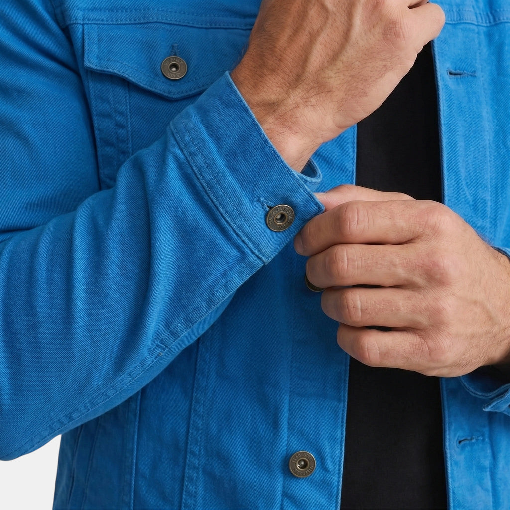Men’s Denim Jacket Slim Fit Casual Cotton Trucker Jacket SnugBubs Australia