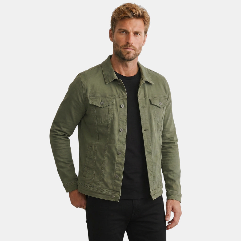 Men’s Denim Jacket Slim Fit Casual Cotton Trucker Jacket SnugBubs Australia