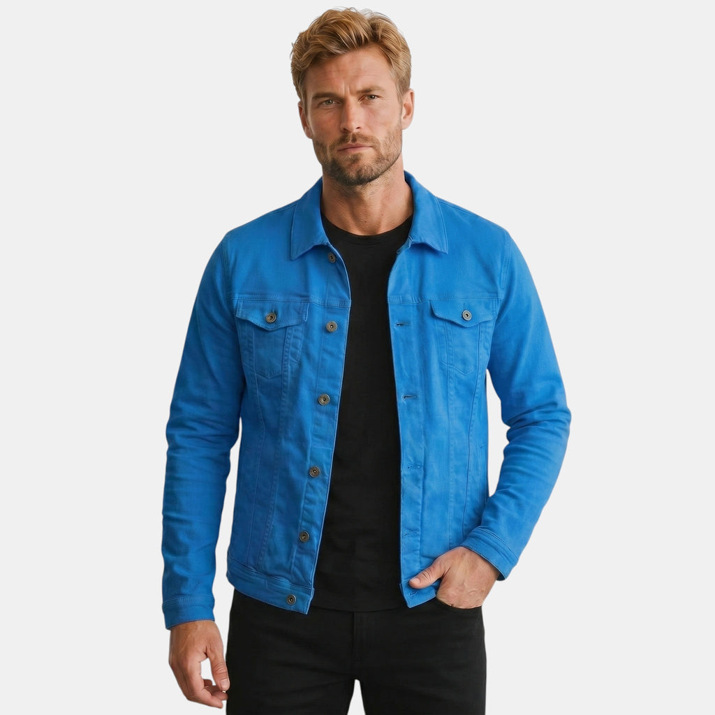 Men’s Denim Jacket Slim Fit Casual Cotton Trucker Jacket SnugBubs Australia