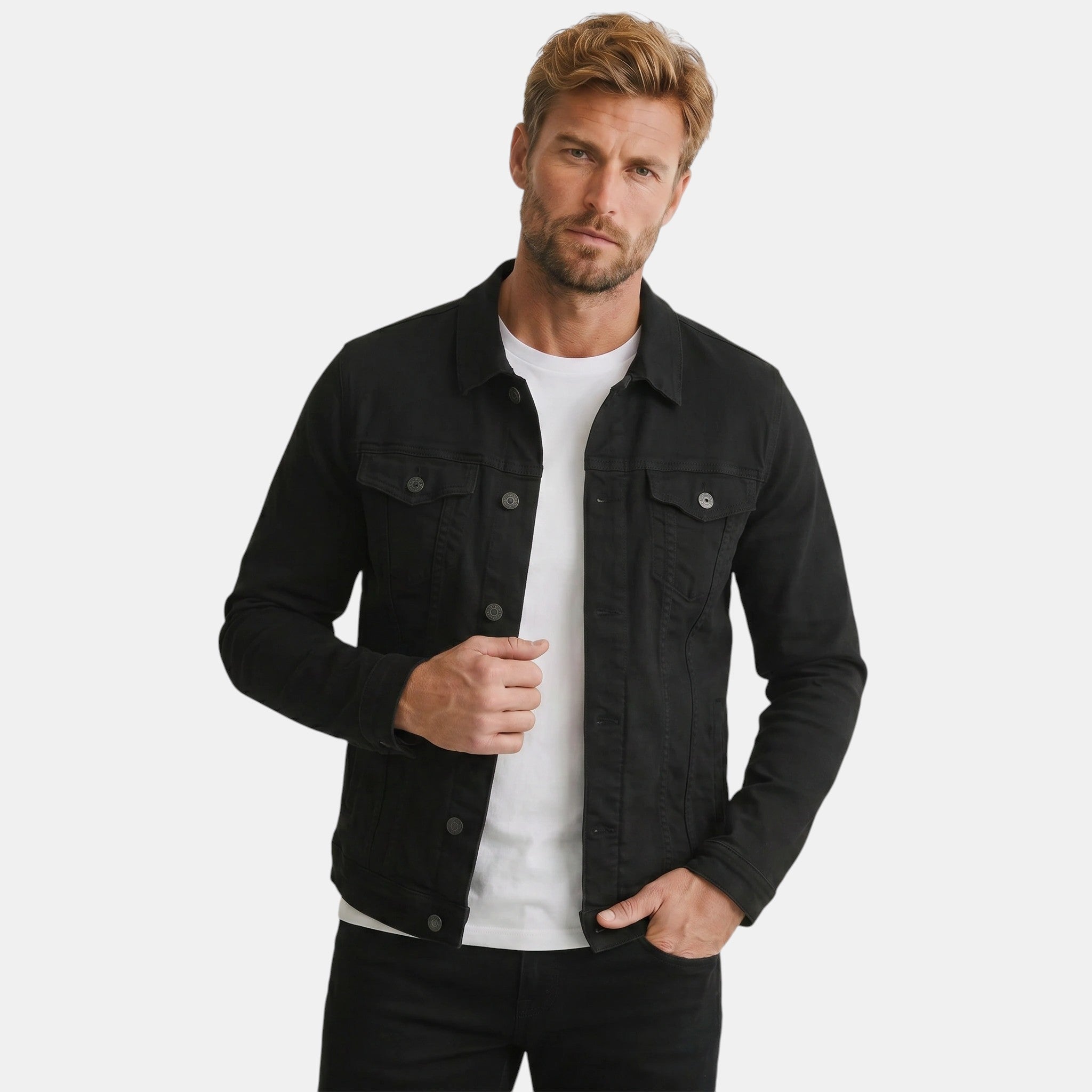 Men’s Denim Jacket Slim Fit Casual Cotton Trucker Jacket SnugBubs Australia