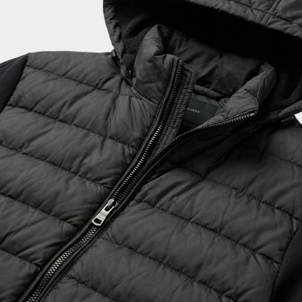 Men’s Hybrid Puffer Jacket Lightweight Hooded Winter Coat SnugBubs Australia