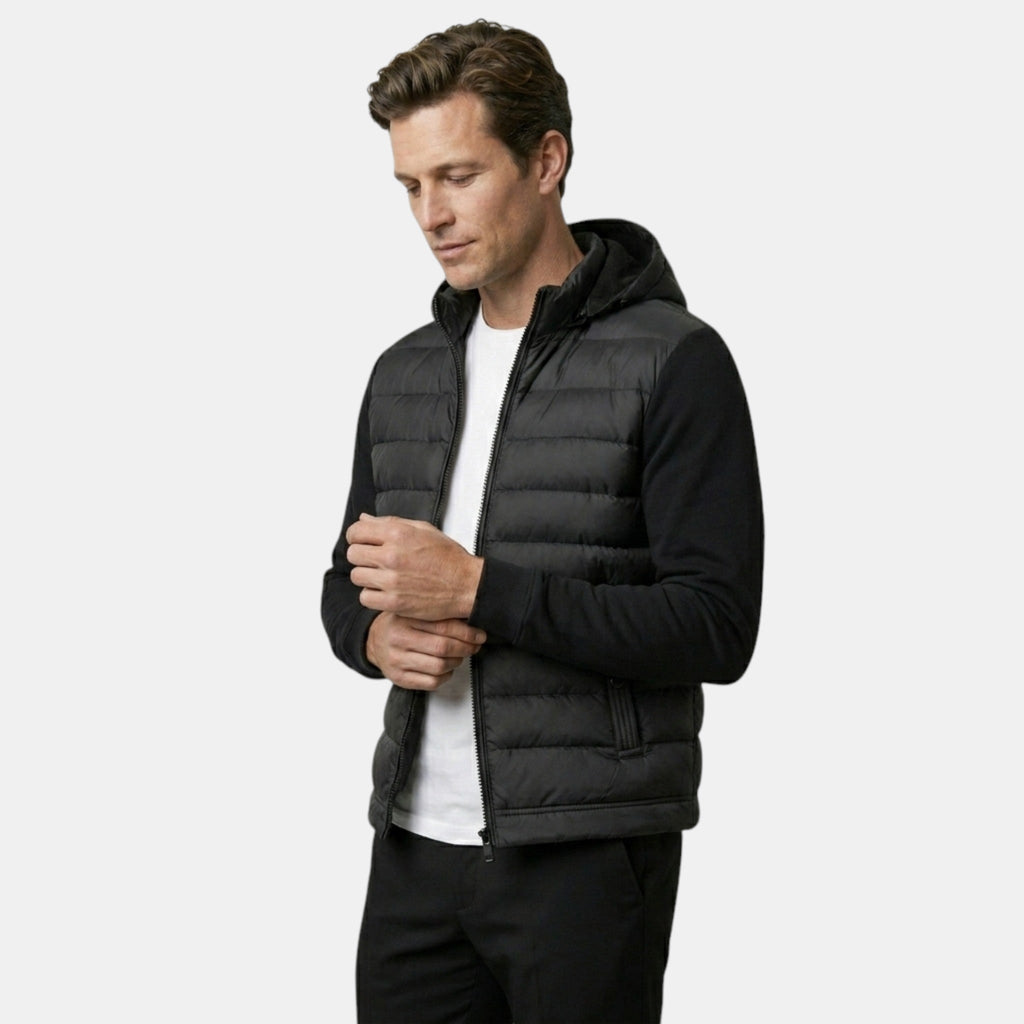 Men’s Hybrid Puffer Jacket Lightweight Hooded Winter Coat SnugBubs Australia