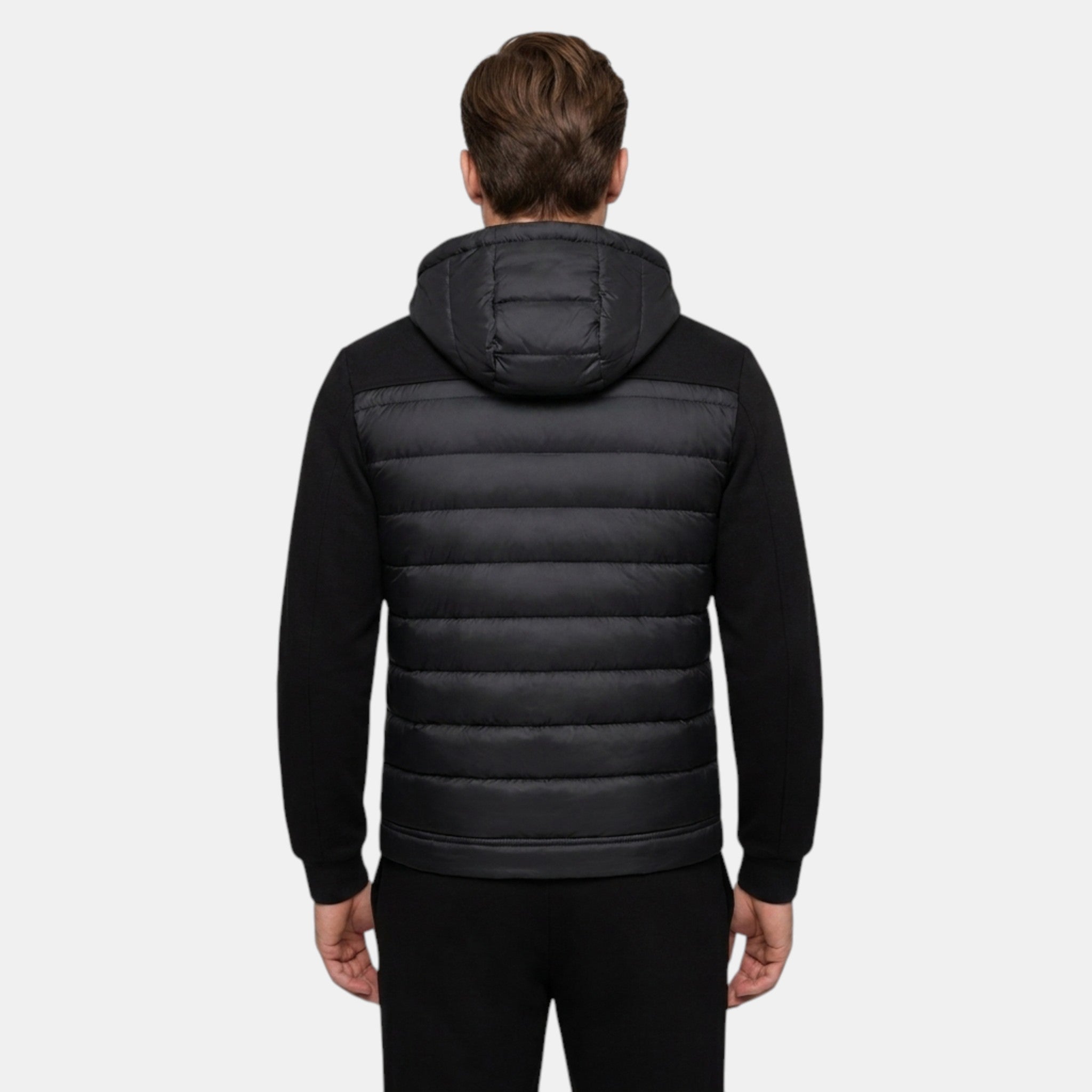 Men’s Hybrid Puffer Jacket Lightweight Hooded Winter Coat SnugBubs Australia