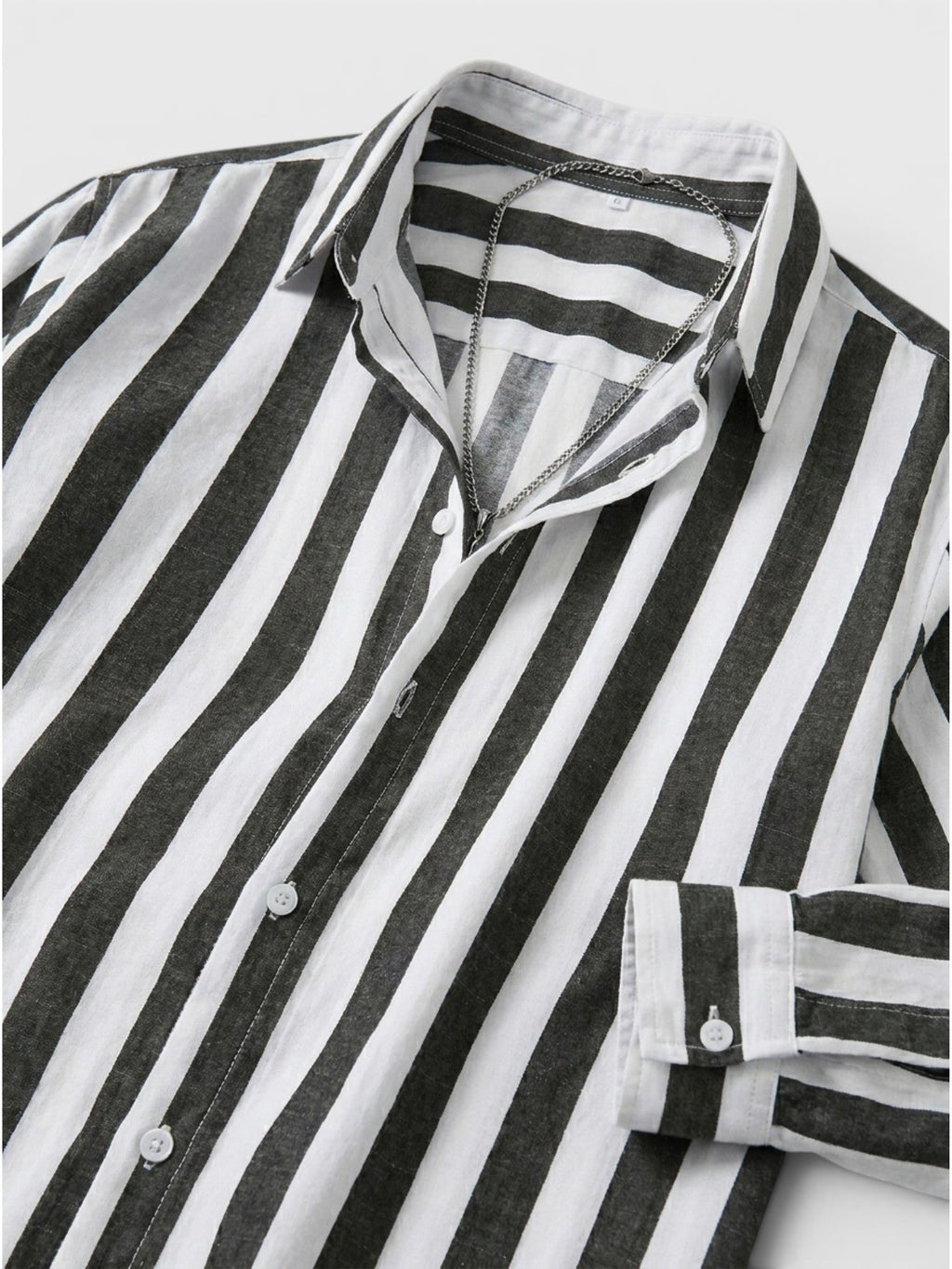 Men’s Linen Blend Striped Shirt Relaxed Summer Fit SnugBubs Australia