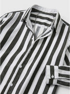 Men’s Linen Blend Striped Shirt Relaxed Summer Fit SnugBubs Australia