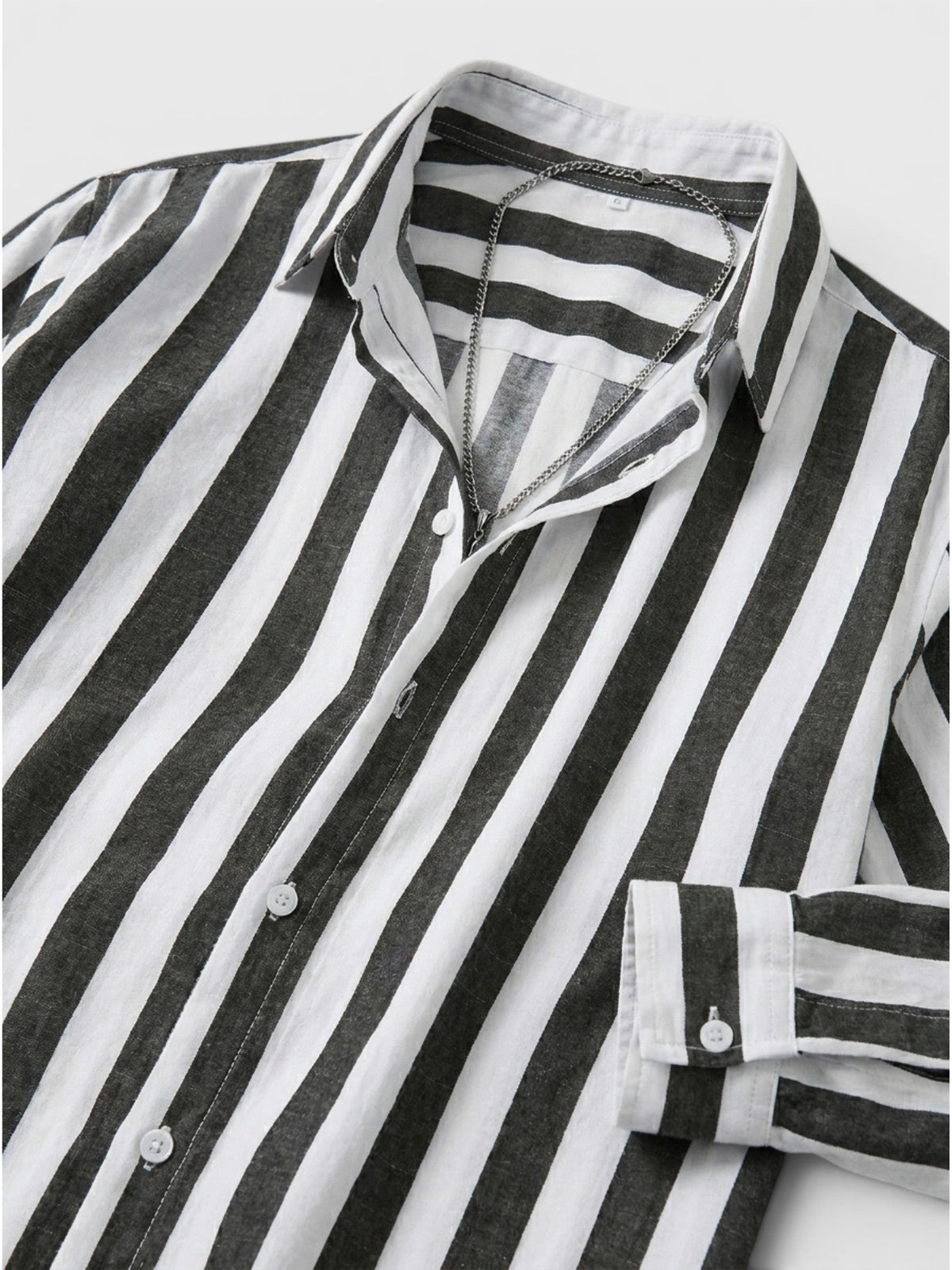 Men’s Linen Blend Striped Shirt Relaxed Summer Fit SnugBubs Australia