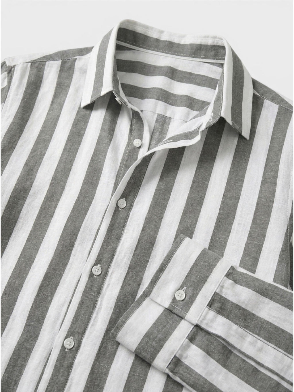 Men’s Linen Blend Striped Shirt Relaxed Summer Fit SnugBubs Australia