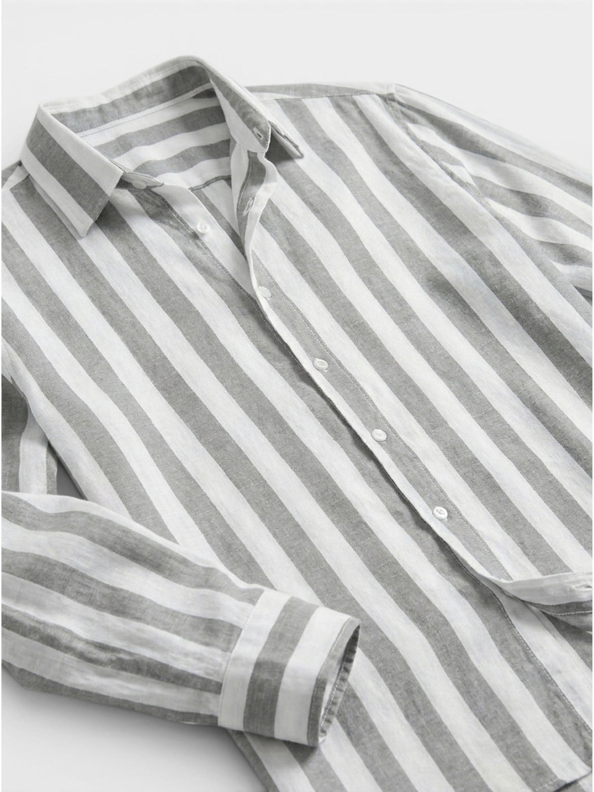 Men’s Linen Blend Striped Shirt Relaxed Summer Fit SnugBubs Australia