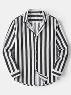Men’s Linen Blend Striped Shirt Relaxed Summer Fit SnugBubs Australia