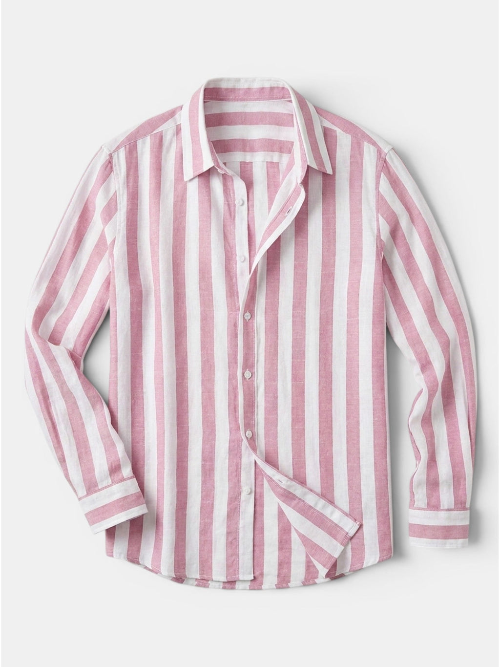 Men’s Linen Blend Striped Shirt Relaxed Summer Fit SnugBubs Australia
