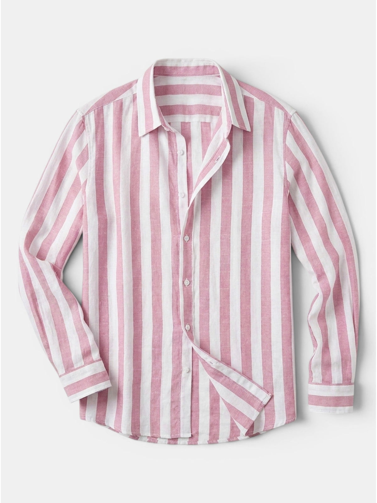 Men’s Linen Blend Striped Shirt Relaxed Summer Fit SnugBubs Australia