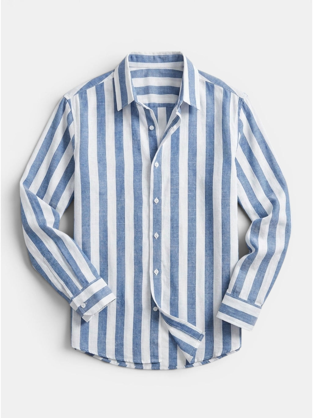 Men’s Linen Blend Striped Shirt Relaxed Summer Fit SnugBubs Australia