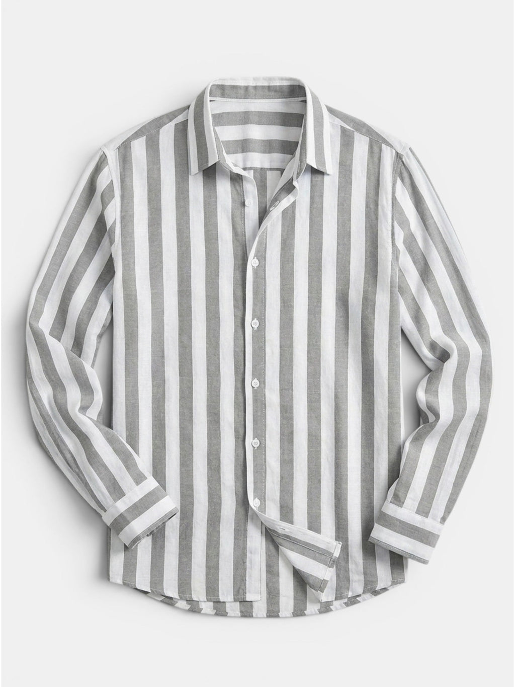 Men’s Linen Blend Striped Shirt Relaxed Summer Fit SnugBubs Australia