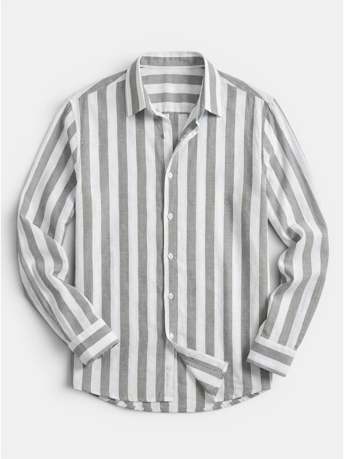 Men’s Linen Blend Striped Shirt Relaxed Summer Fit SnugBubs Australia