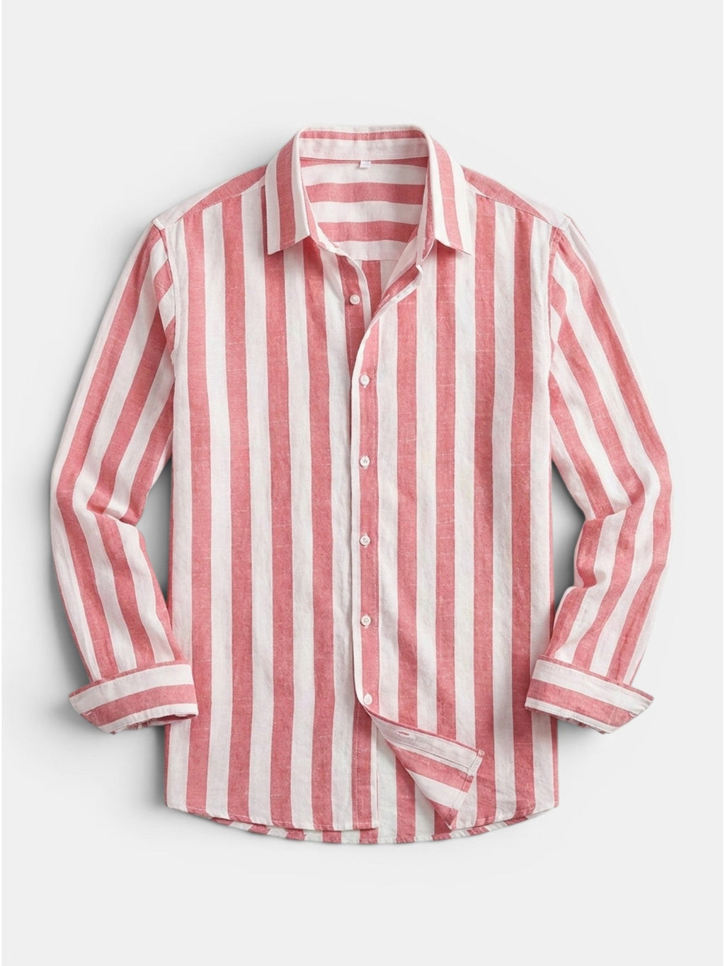 Men’s Linen Blend Striped Shirt Relaxed Summer Fit SnugBubs Australia