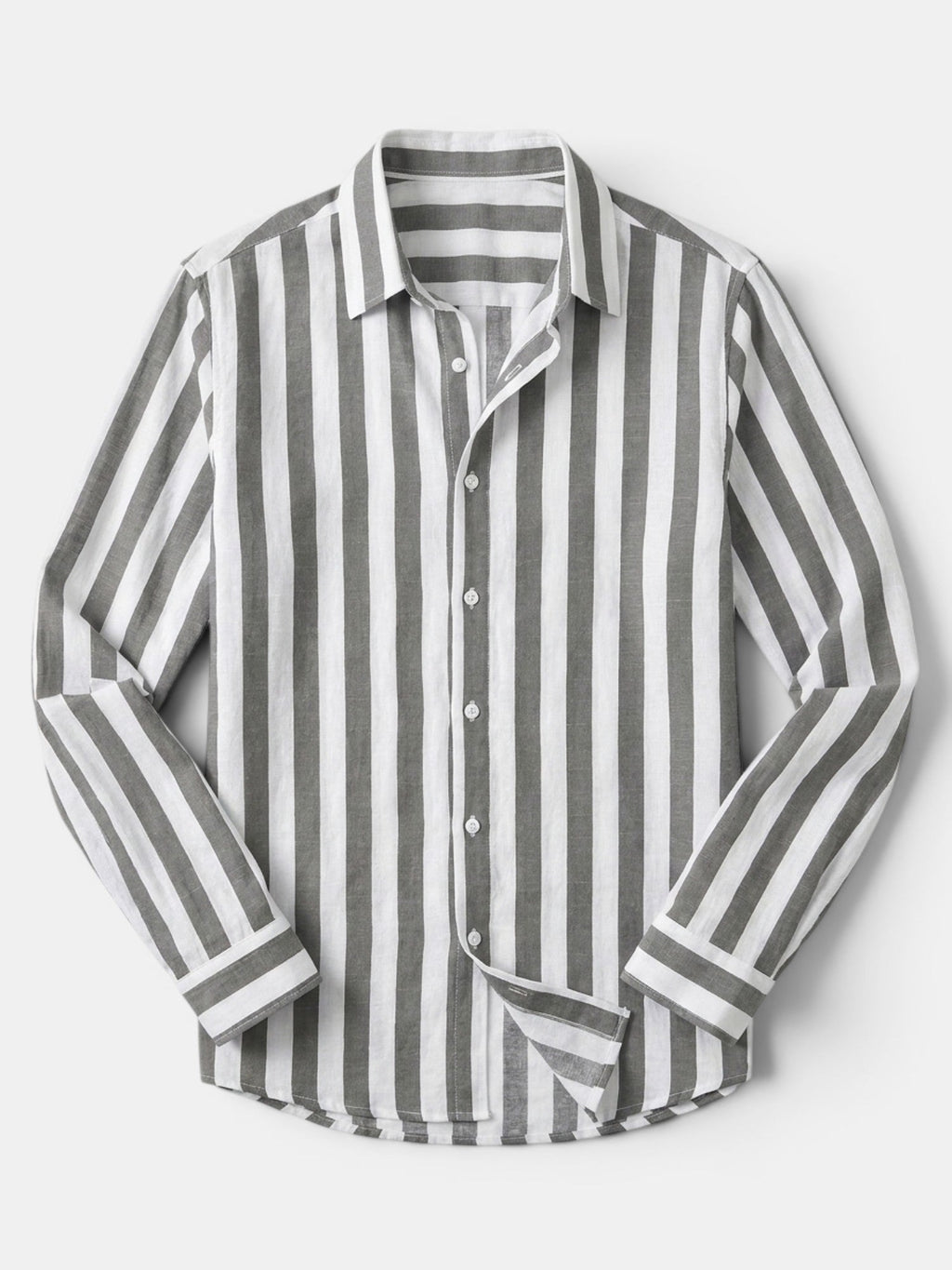 Men’s Linen Blend Striped Shirt Relaxed Summer Fit SnugBubs Australia