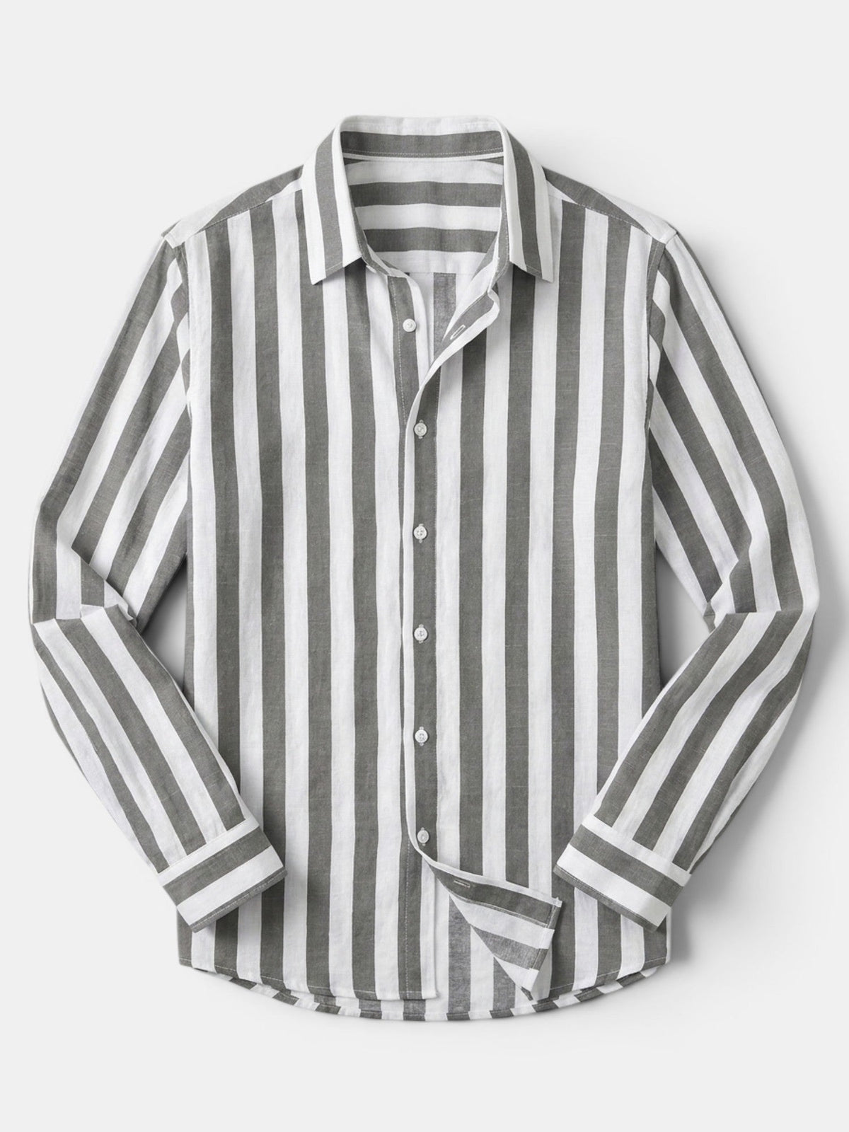 Men’s Linen Blend Striped Shirt Relaxed Summer Fit SnugBubs Australia