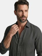Men’s Linen Button Up Shirt Lightweight Summer Fit SnugBubs Australia
