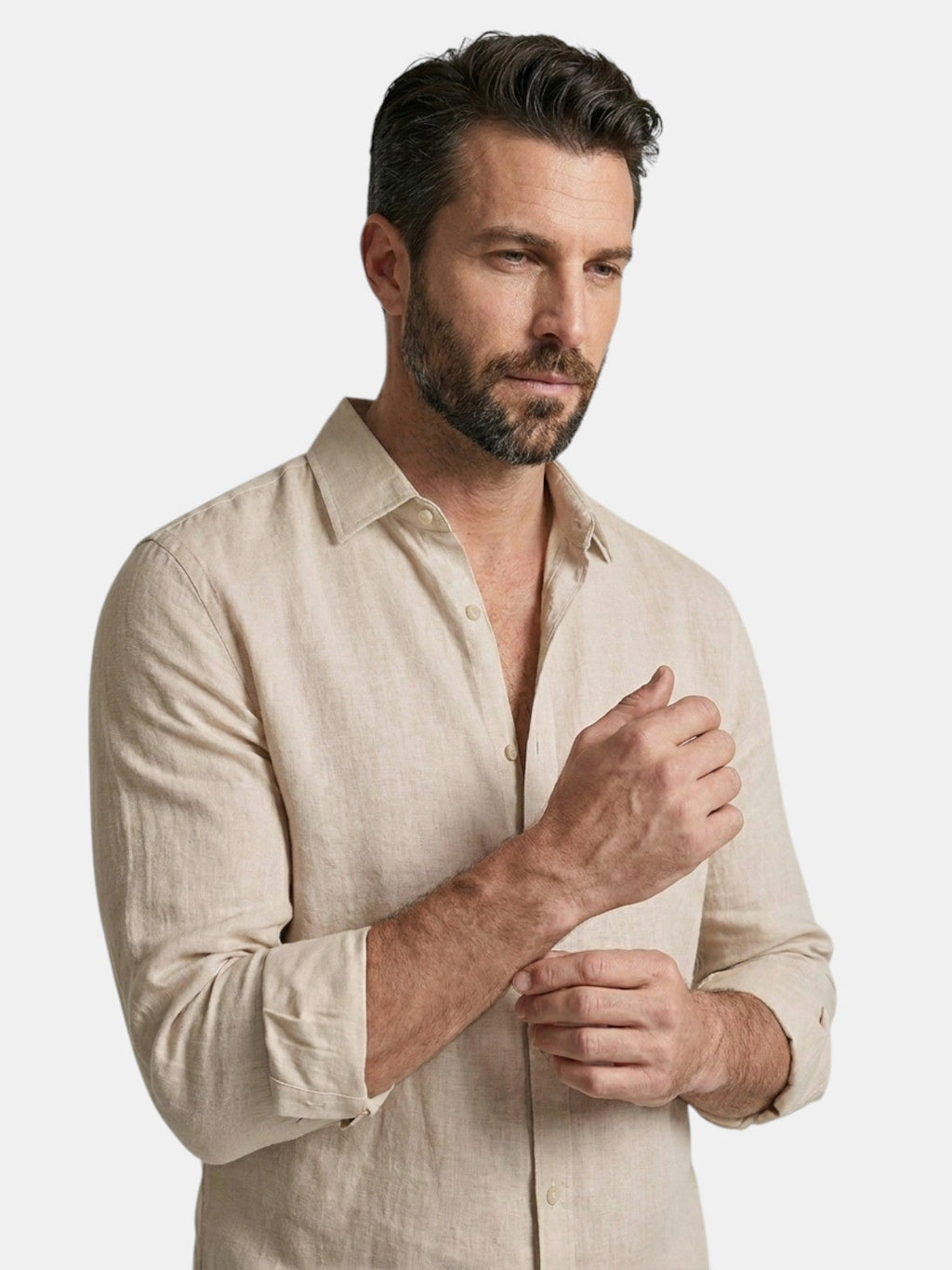 Men’s Linen Button Up Shirt Lightweight Summer Fit SnugBubs Australia