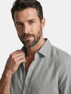 Men’s Linen Button Up Shirt Lightweight Summer Fit SnugBubs Australia
