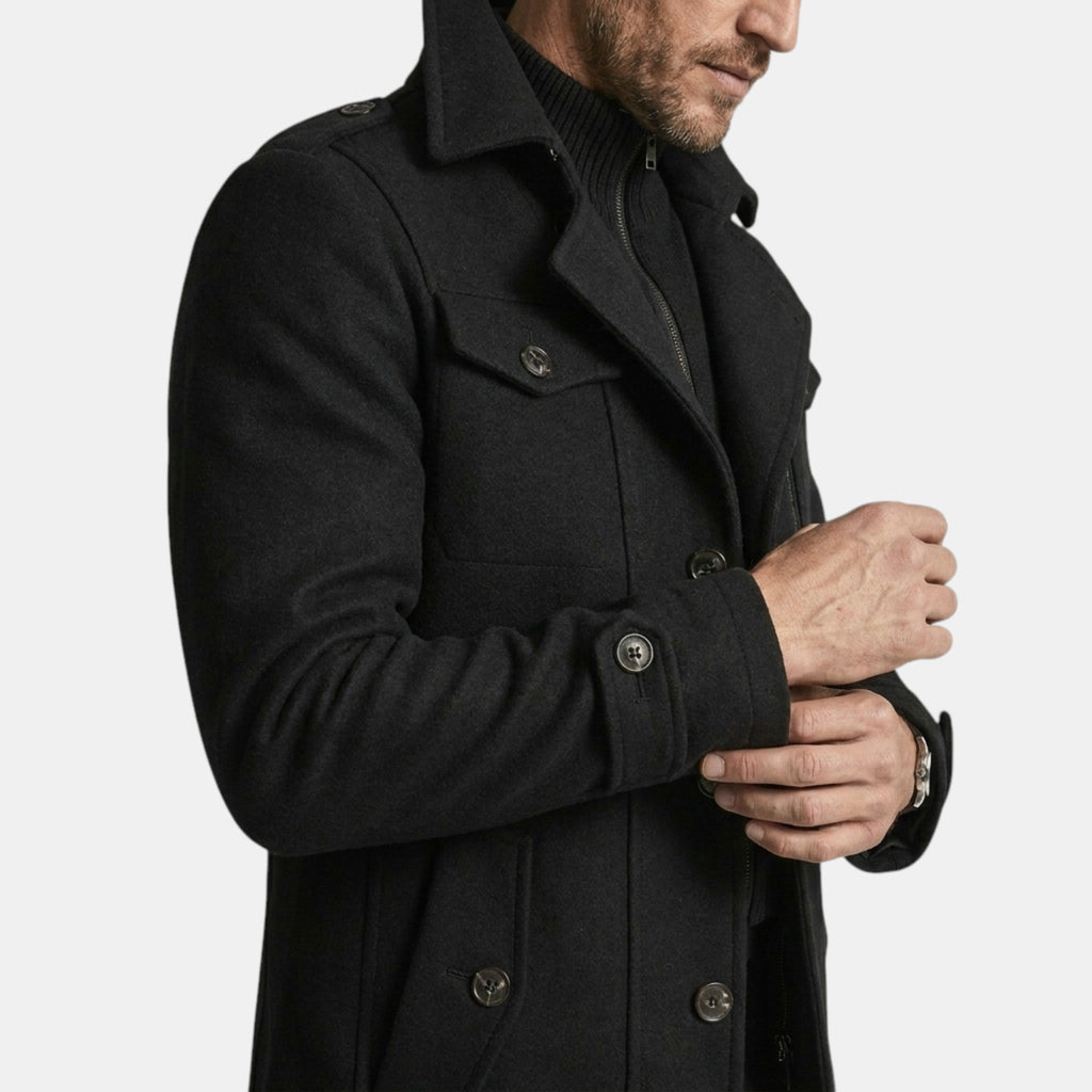 Men’s Luxury Wool Blend Overcoat Classic Tailored Fit SnugBubs Australia