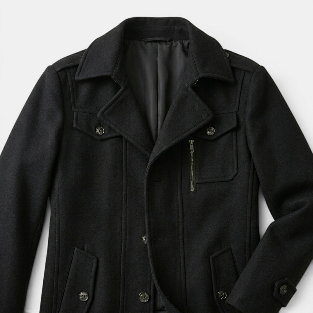 Men’s Luxury Wool Blend Overcoat Classic Tailored Fit SnugBubs Australia