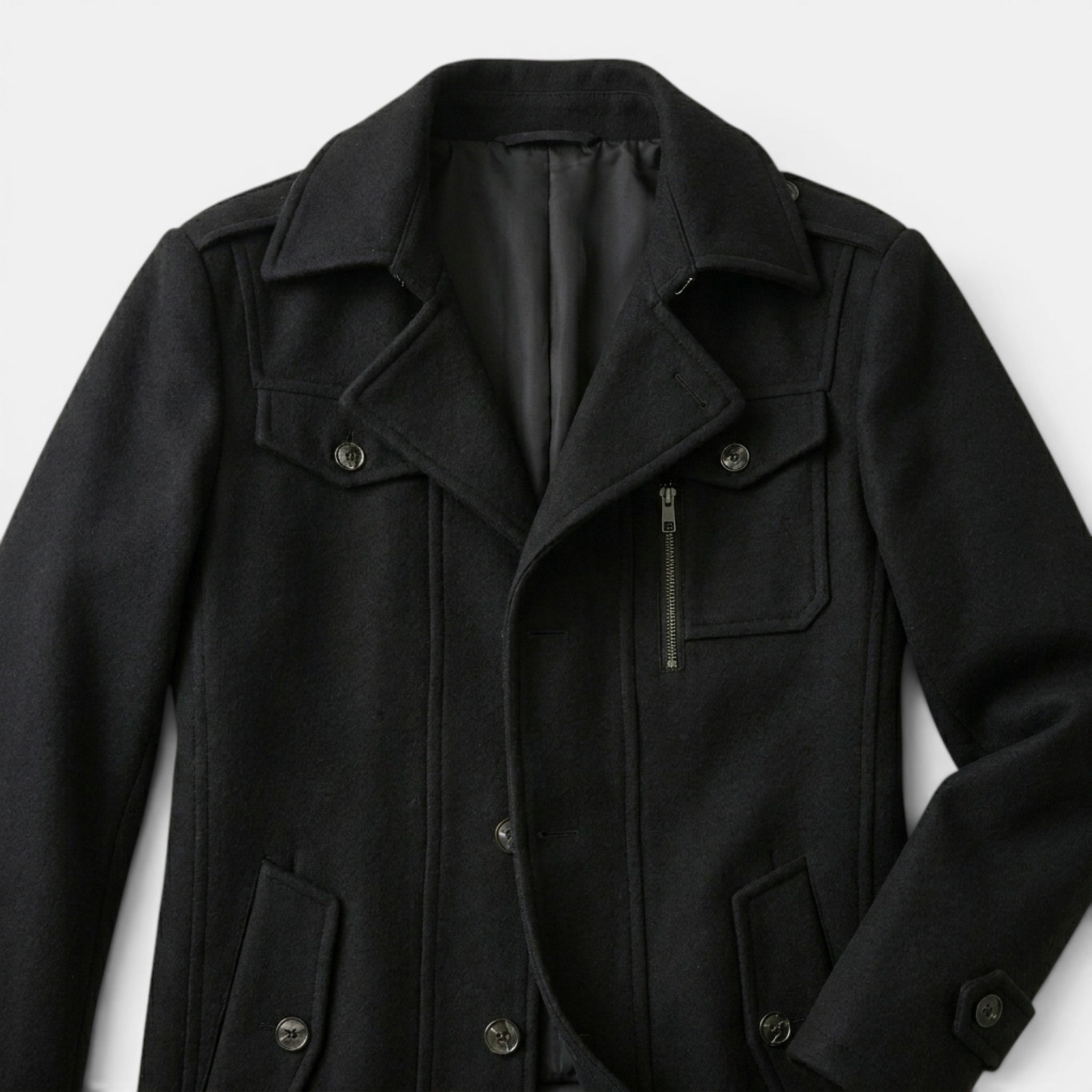Men’s Luxury Wool Blend Overcoat Classic Tailored Fit SnugBubs Australia
