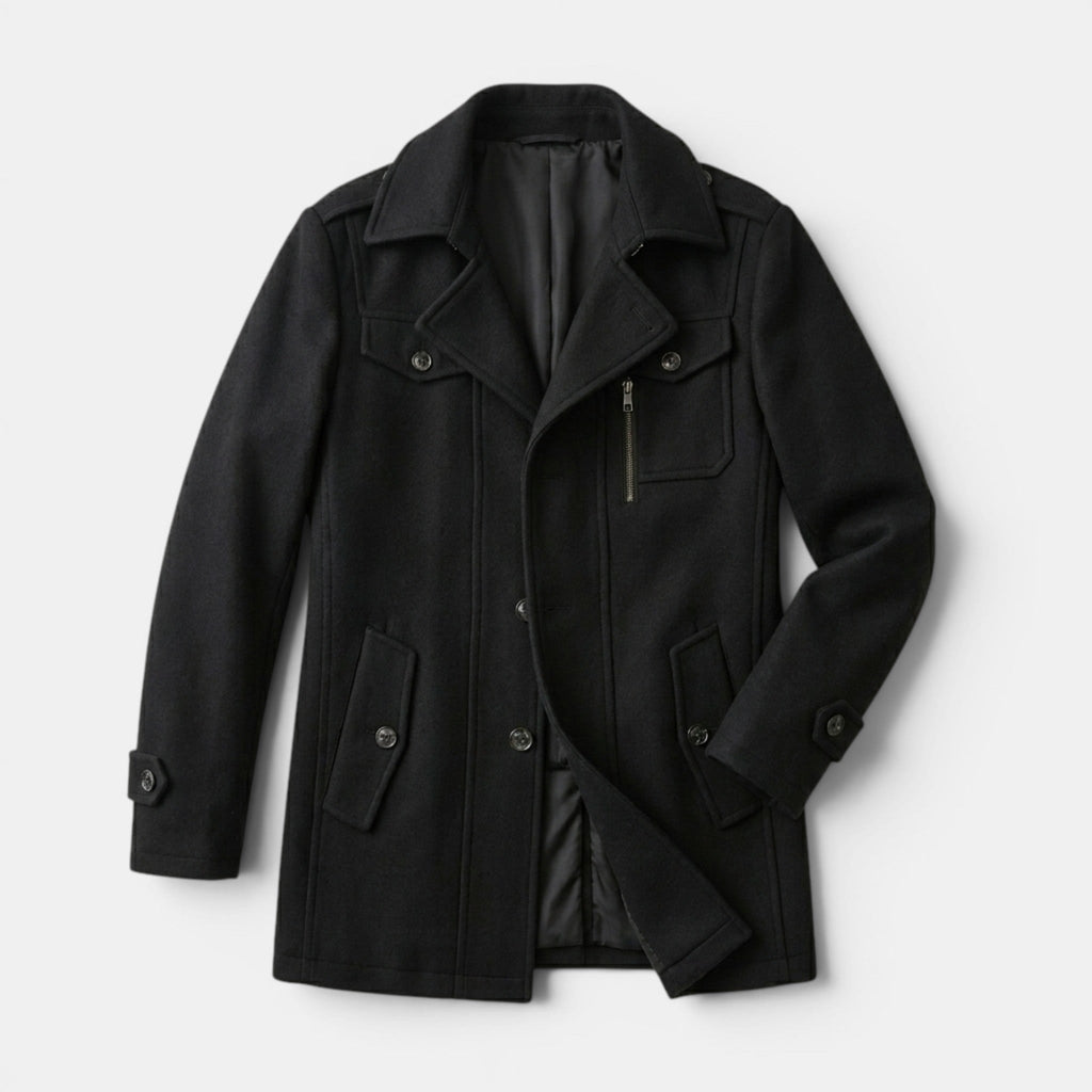 Men’s Luxury Wool Blend Overcoat Classic Tailored Fit SnugBubs Australia